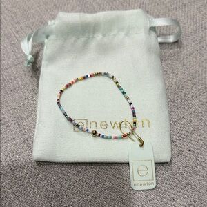 Newton Colorful Seed Bead Bracelet with Gold Beads